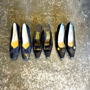 Lot- 3 pair Salvatore Ferragamo shoes